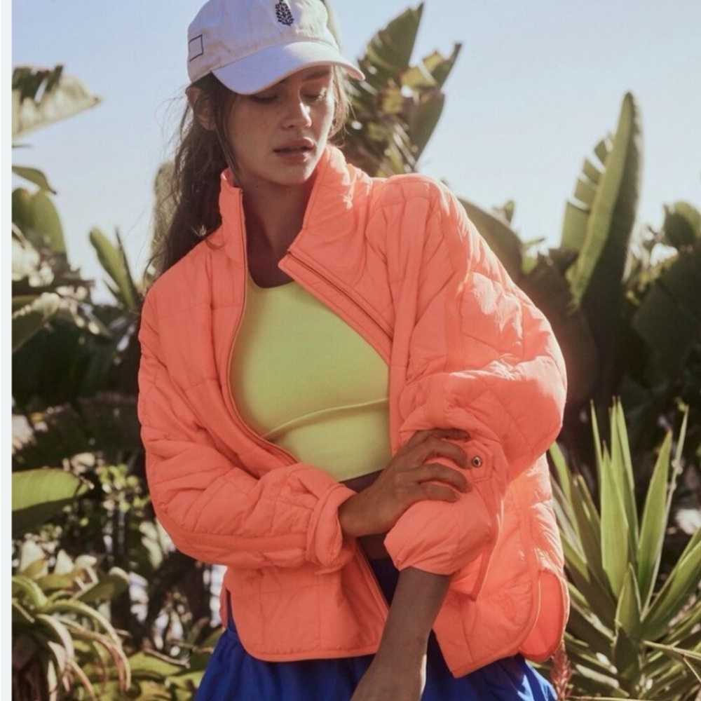 Free people pipa packable puffer coral jacket